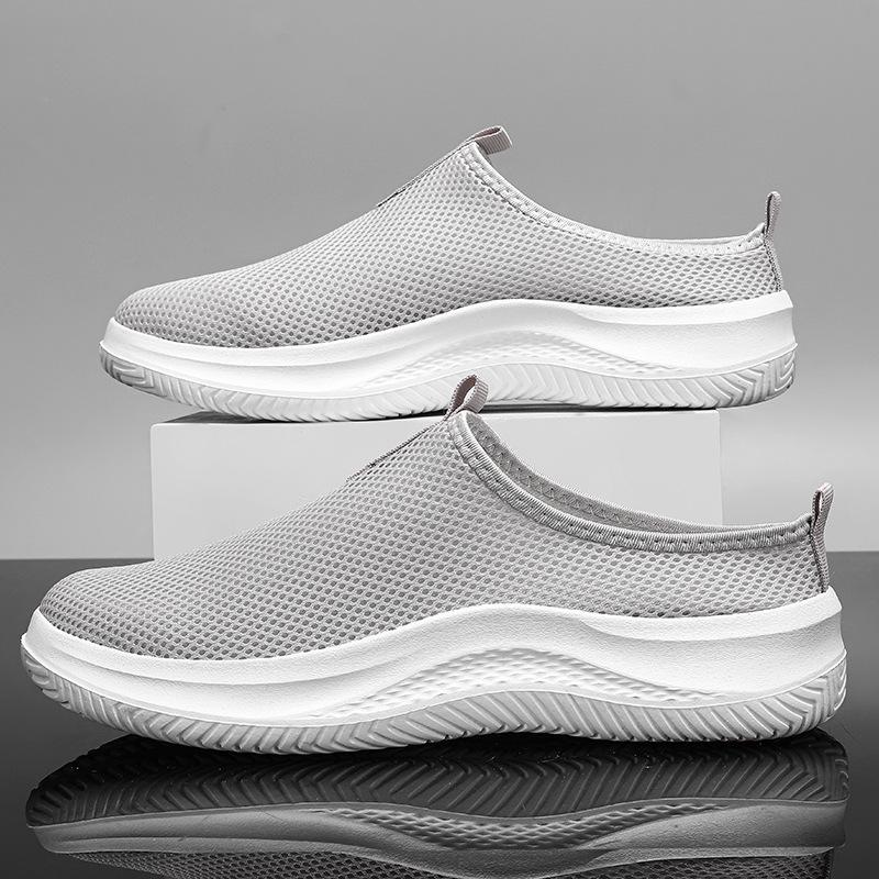 Men's Summer Mesh Breathable Slip-On Running Shoes – Lightweight, Large Size, Casual Outdoor Footwear for Teens