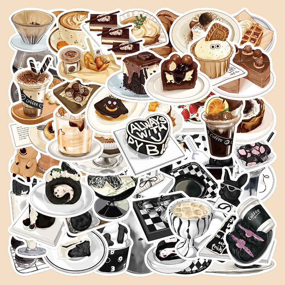 90 Cartoon Dessert Stickers: Cute Afternoon Tea Sweet Treats for Phone Cases, Journaling, and Suitcases.