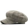 Hat Ladies Fashion Checkered Octagonal Beret Literary Retro Painter Hat Versatile Peaked Hat Tide