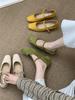 Retro Grandma Shoes Girl 2025 New Early Spring Gentle Fairy Wind Square Head Shallow Mouth Word Soft Sole Mary Jane Shoes