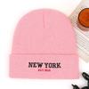 rkNewYo autumn and winter beanie hat letter embroidery versatile warm wool hat men's and women's knitted hat
