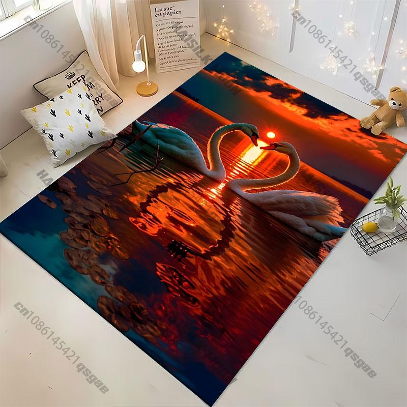 

Swans lake autumncarpet Yoga living room room decor children s crawling mat doormat area rug games floor mat 40cm x 60cm