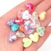 10/100Pcs/lot AB Color Love Heart Acrylic Beads Mixed Color Loose Spacer Beads for Bracelet Necklace Jewelry Making Accessories