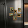 Flexible Magnetic Picture Frames for Fridge Funny Wooden Magnets Frame, Retro Cute Cat in Bathroom Soft Photo Display Set Refrigerator Locker