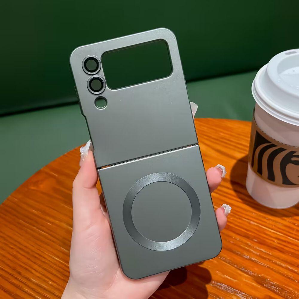 For Samsung Galaxy Z Flip 4 Zflip 3 For Magsafe Case Luxury Wireless Charging Soft Silicone Matte Folding Shockproof Cover Cases