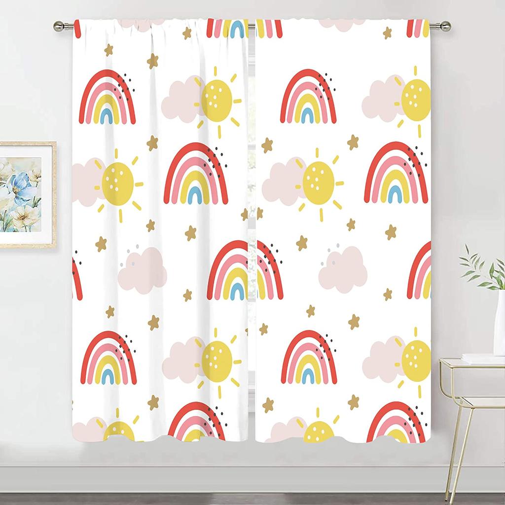 Custom Truck Cartoon Curtains for Living Room Bedroom Home Decor with Hooks Shading Finished