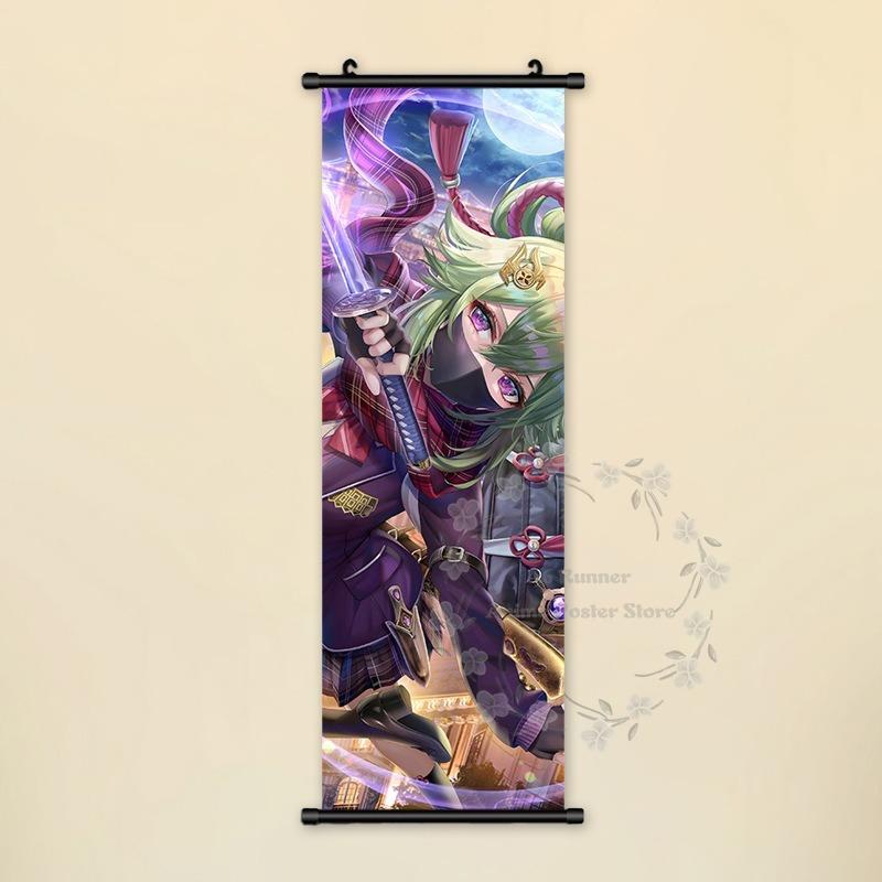 Impact Genshin Poster Anime Hot Games Wall Artwork Hutao Klee Vendi Canvas Painting Print Hanging Scroll Home Decoration Gift