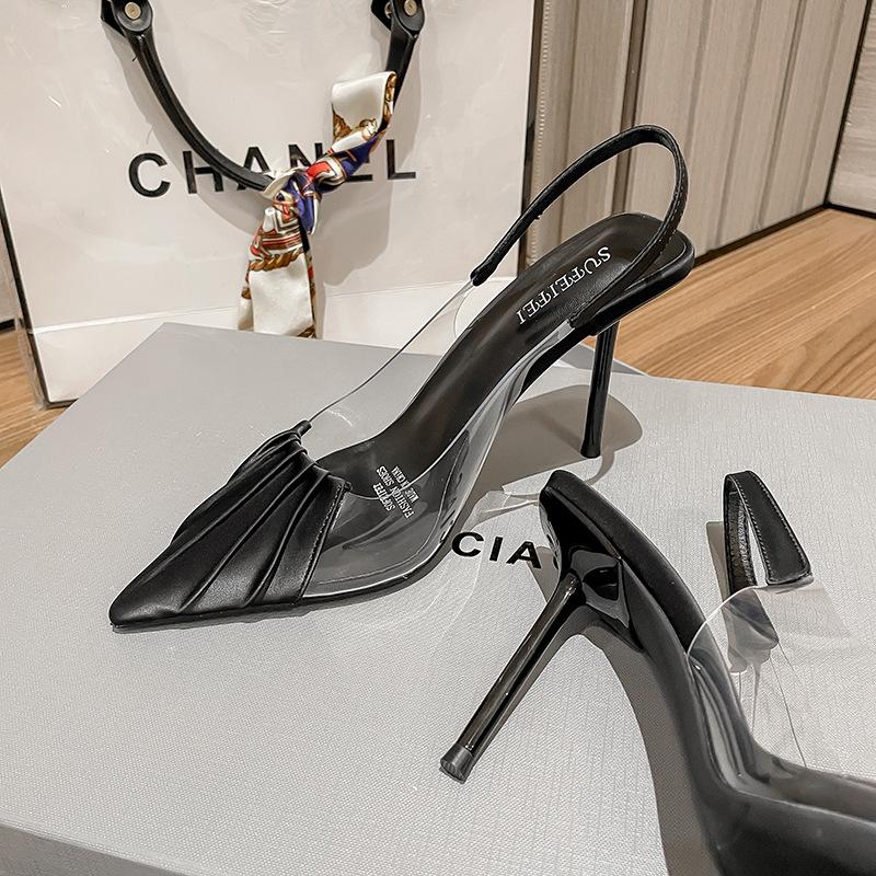 

Остроносые женские туфли на высоком каблуке в студенческом стиле 2024 лето новые туфли на тонком каблуке от интернет-звезды 39 чёрный