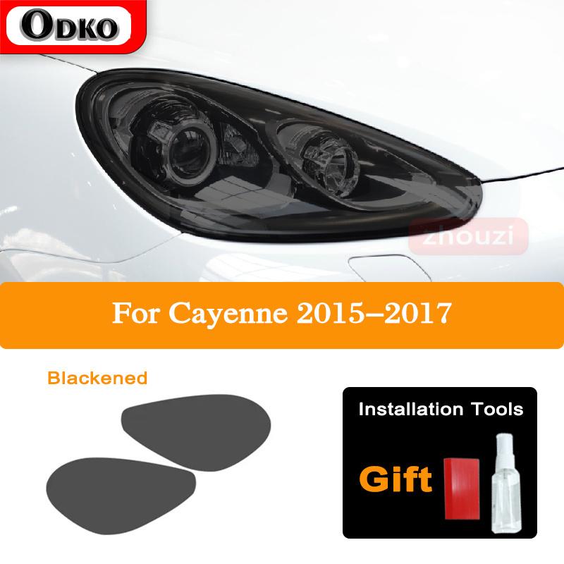 For Porsche Cayenne 2011-On 958 Car Headlight Tint Black Protective Film Taillight Transparent TPU Sticker Accessories