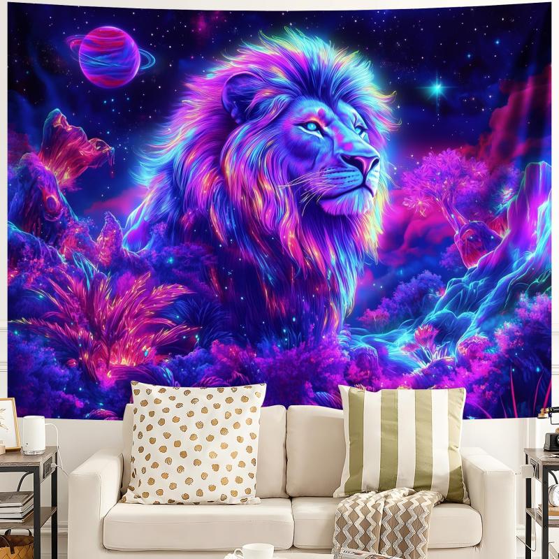 Colorfu Sky Lion Tapestry For Gaming Room Wall Decor Cloth Bedroom Headboard Hanging Living Room Home Decoration