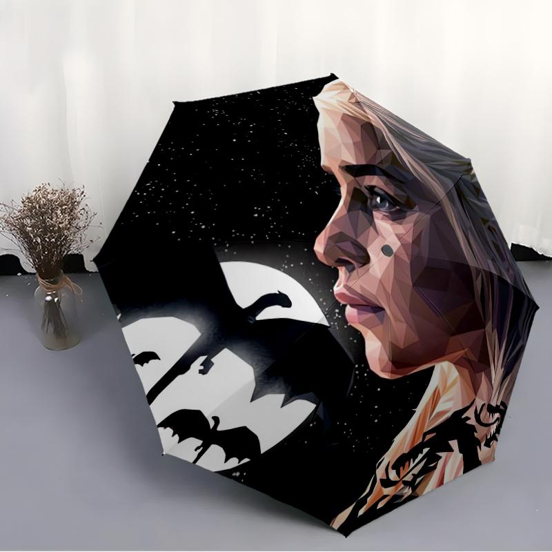 Game of Thrones Fashionable Automatic Opening/Closing Folding Umbrella. Portable and Foldable, Ideal for Gift, Travel, and Daily Use.