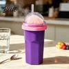 Eenvoudige Bediening Slushy Maker Zelfgemaakte Slushie Beker Vriezer Knijpbeker voor IJsdrankjes Voedselkwaliteit BPA-vrij Siliconen Smoothie Sap Frisdrank Herbruikbaar