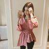 Autumn Korean Ulzzang Womens Plus Size V-Neck Tops and Blouses Ladies Casual Oversized Long Sleeve Striped Shirts Blusas Mujer