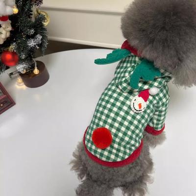 Haustier Hundekleidung Weihnachten Wind Elch Kleidung Herbst und Winter Samt Zweibeinkleidung