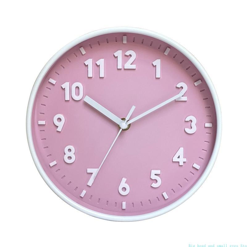 Modern Simple Wall Clock 8 Inch Candy Color Silent for Time Clocks Ornament for Home Bedroom Dormitory Living Room Children