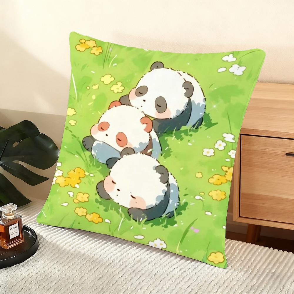Cartoon drawing animal Cushion Cover Silky Short Plush Home Sofa Cushion Cover - Invisible Zipper Home Decoration