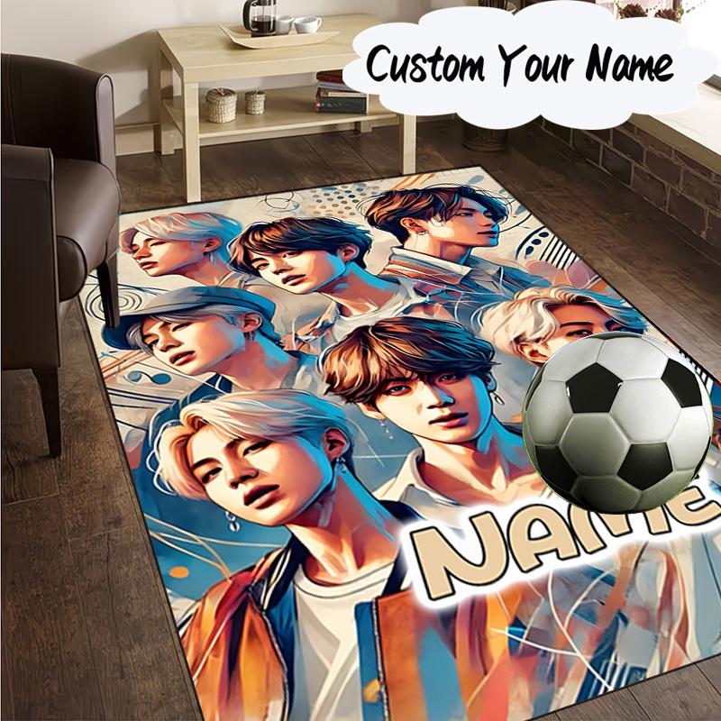 Custom Name K-pop Fashion Carpet, Chair Rug,Area Rug for Office Bedroom living rooms bedroom, Doormat decor Christmas fan gifts