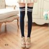 Autumn New Sweet Cotton Bottom Socks Manufacturers Wholesale, Two Bars Vertical Strip Knee Socks Jacquard Long Socks