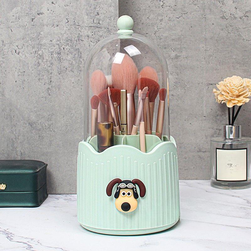 

Тюбик для хранения кистей для макияжа, вращающийся на 360° держатель для ручек, пылезащитный с крышкой, ведро для хранения, губная помада, карандаш для бровей, настольный ящик для хранения