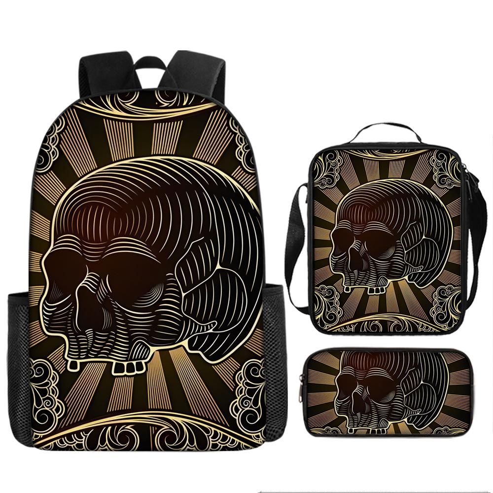 Skull Schoolbag for Primary School Students, Kindergarten New Schoolbag for Boys and Girls, Grades 2345 and 6