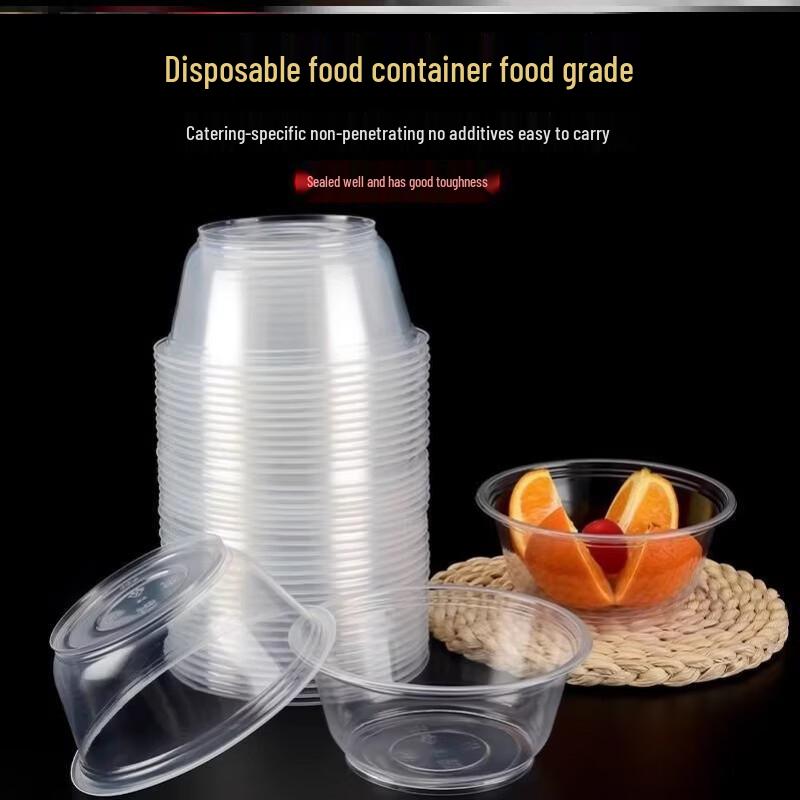 Miaojiayi Disposable Plastic Round Bowls with Lids