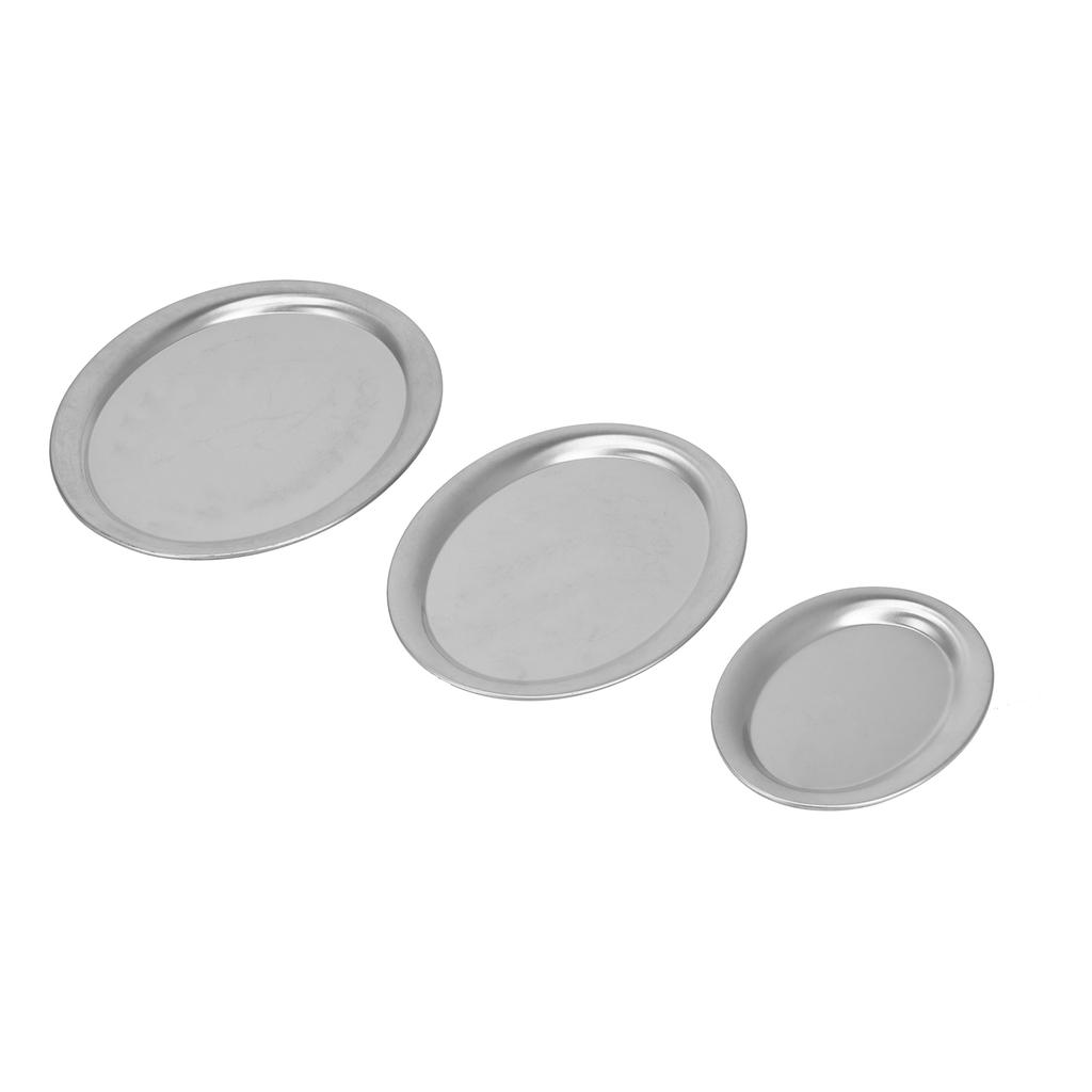 3pcs Stainless Steel Dessert Tray Mirror Polishing Process Snack Jewelry Display Tray