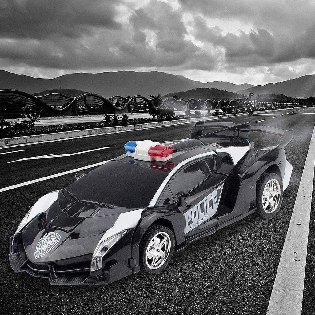 Multifunctional RC Car, Electric RC Car, Transforms Into a Robot, High Stability, Shockproof, Kids' Toy, Popular Gift (Rechargeable, Black)