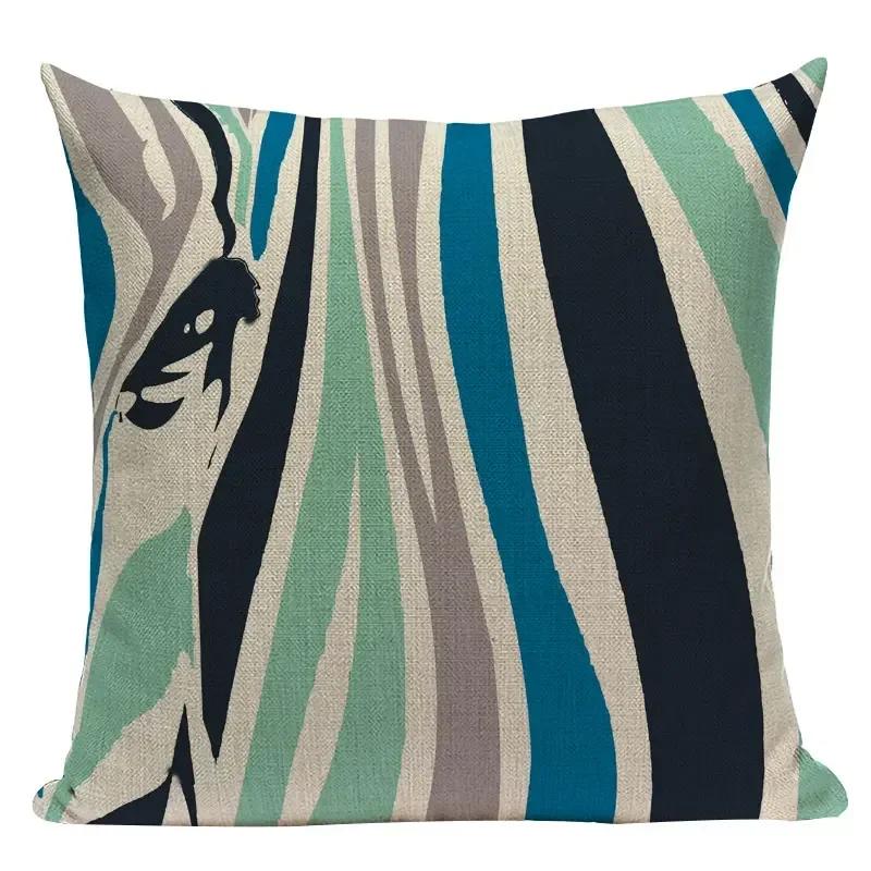 Colorful Modern Geometric Patterns Double-sided Printed Pillow Cover Short Plush Suitable Living Rooms Sofas Throw Cushion Cover