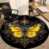 1pc Butterfly Ornament Chair Carpet for Office, Round Non Slip Durable Large Size Office Carpet, Suitable for Office