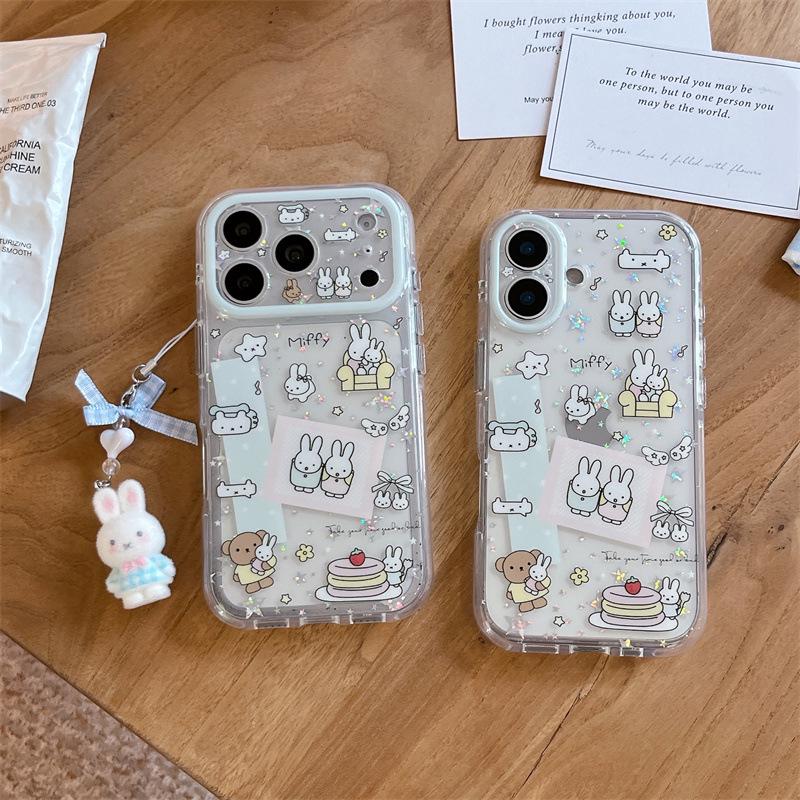 Korean Glitter Star Rabbit iPhone 17/16 Pro Max/15 Pro Case