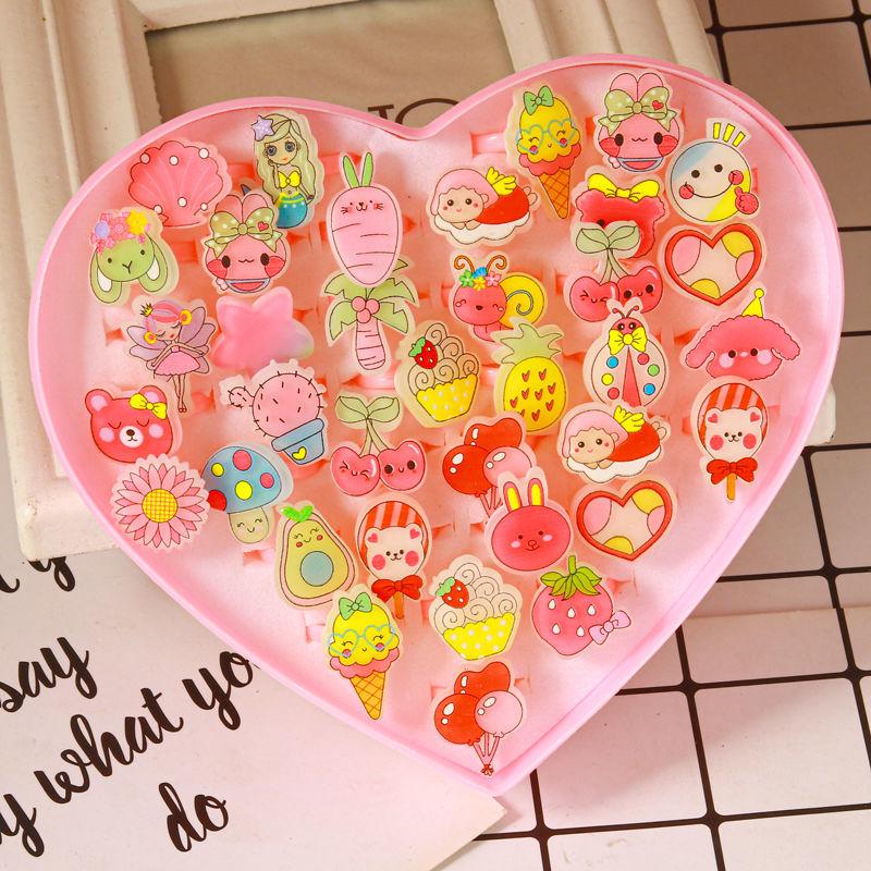 Inele de cristal cu desene animate prințesă pentru fetițe - Cadou de bijuterii pentru copii