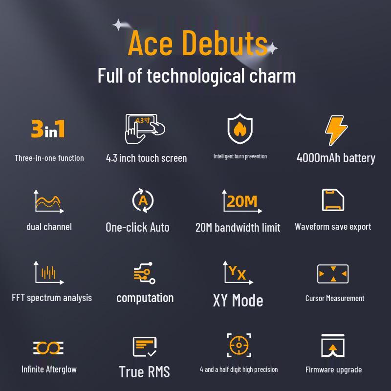 FNIRSI-2C53P: Dual-Channel Digital Oscilloscope, 4.5-Digit Multimeter & Signal Generator 3-in-1