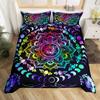 Flowers Moth Butterfly King Queen Duvet Cover Trippy Mushroom Bedding Set Moon Starry Sky Quilt Cover Polyester Comforter Cover