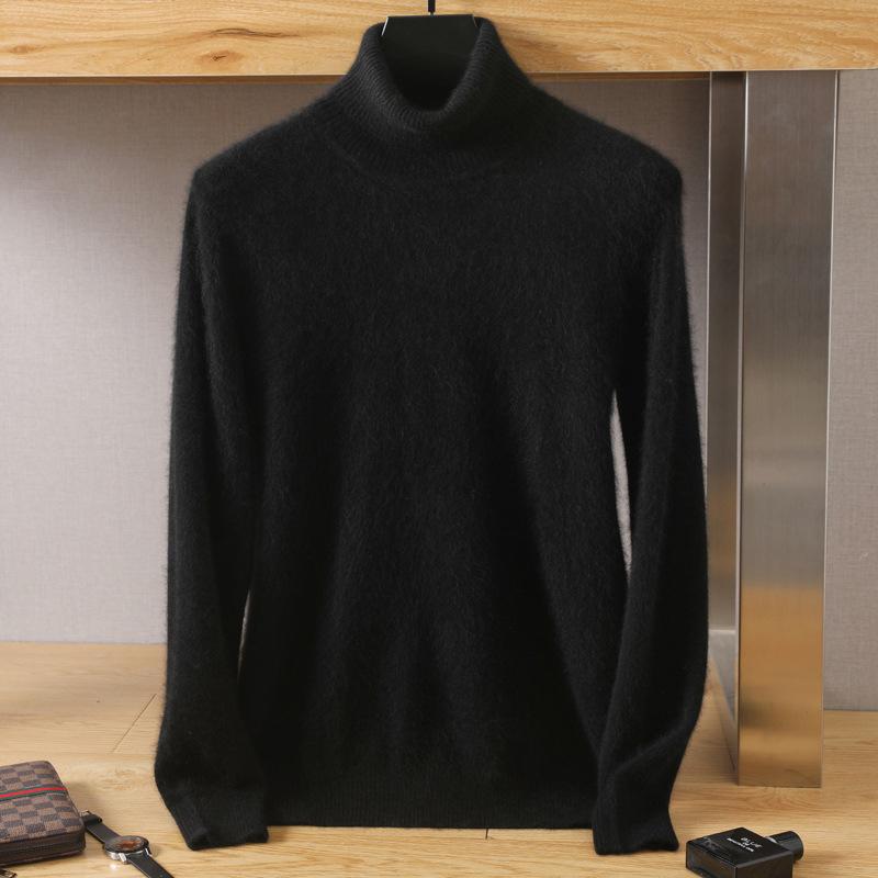 

Autumn Winter Cashmere Turtleneck Sweater Men s Long-sleeved Casual Mink Cashmere Sweater Knitted Sweater Top XXXL
