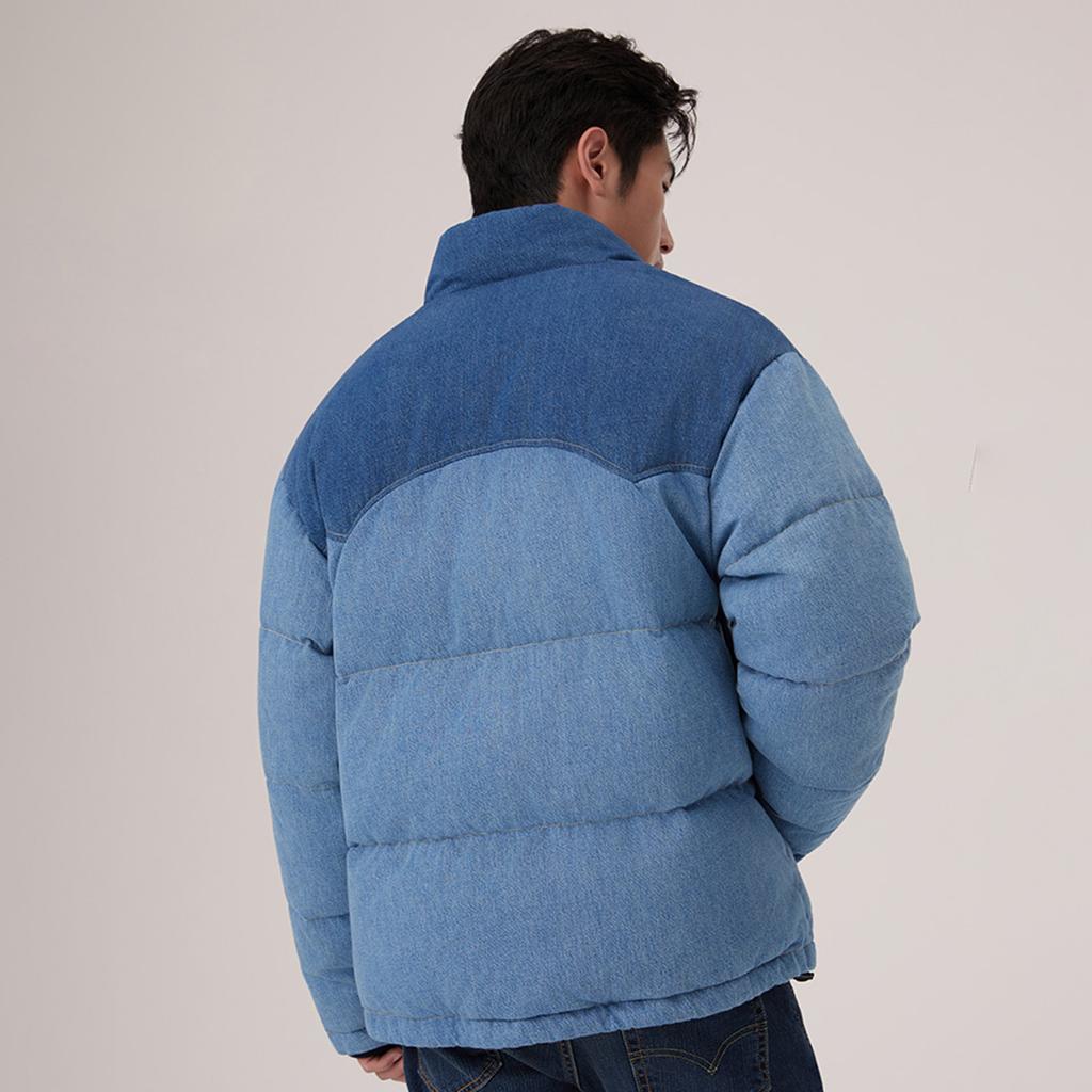 Levis Série Chaleur Hiver Patchwork Denim Coupe Ample Confortable Chaud Col Montant Tendance Mode Doudoune Veste Unisexe 004Z9-0001