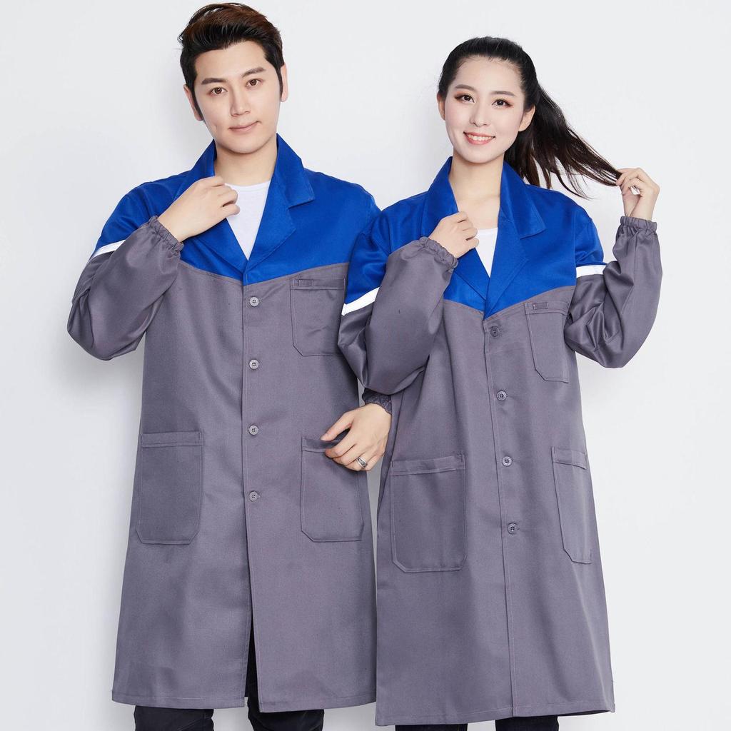 Unisex Blue Smock: Long, Wear-Resistant, Dirt-Resistant Labor Protection for Autumn/Winter - Ideal for Warehouse Management and Handling.