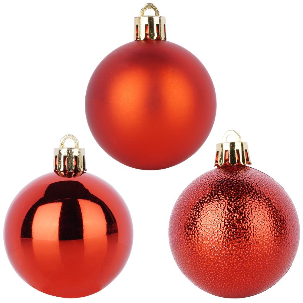 10x Bombki Choinkowe Świąteczne Nietłukące Czerwone Zestaw Bombek Choinka