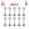 10/50PCS G23 Titanium Piercing Labret Lip Studs 16G CZ Internally Threaded Stud Earring Lip Ring Tragus Cartilage Helix Jewelry