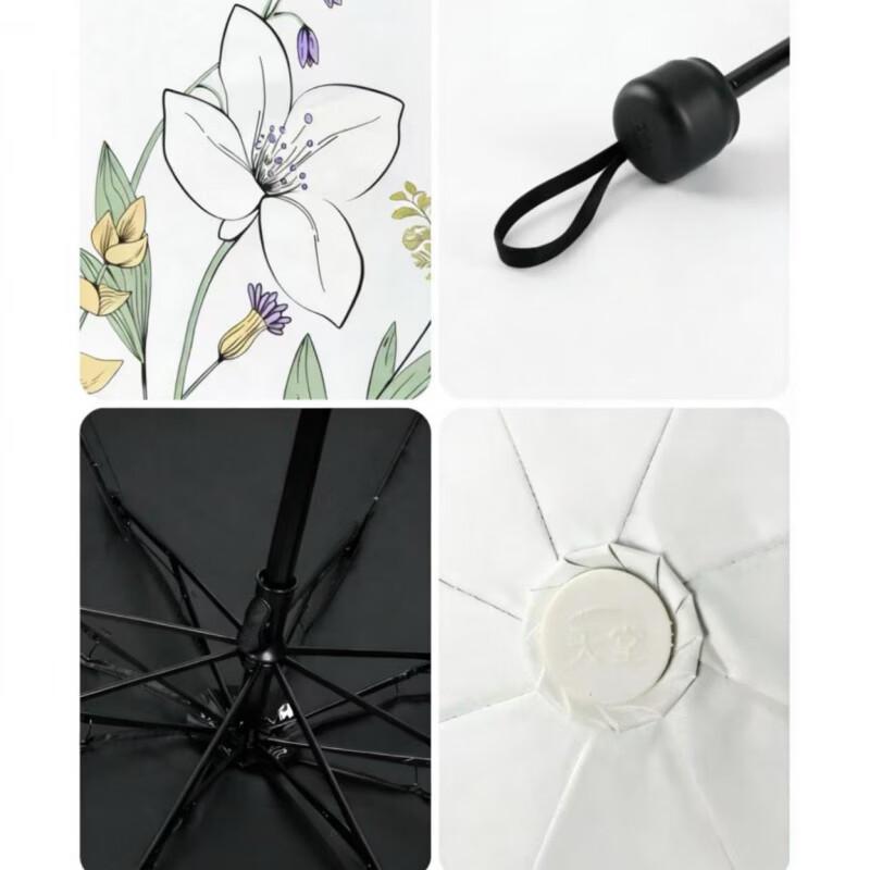 Paradise Umbrella Floral Series Black Coating UV Protection Folding Umbrella