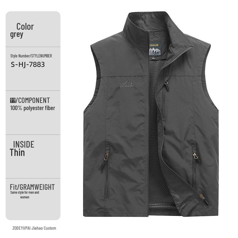 Custom Multi-Pocket Photography Vest - Unisex Workwear Jacket