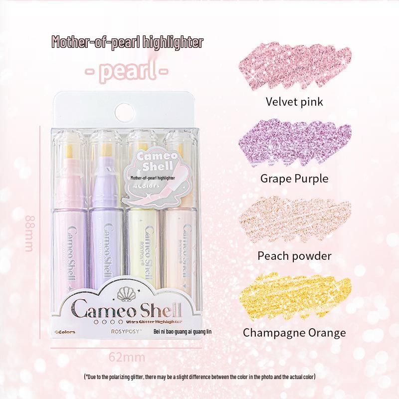 

RosyPosy Sparkle Heart Highlighter Pen Set - DIY Journaling & Fluorescent Markers