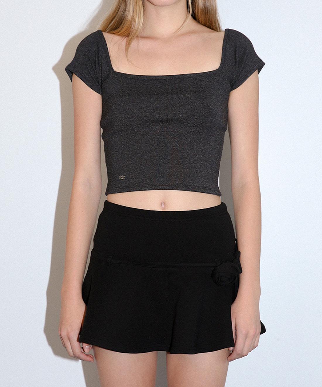 Kissing Metal Symbol Square Round Neck (Thick Version) - Charcoal Charcoal