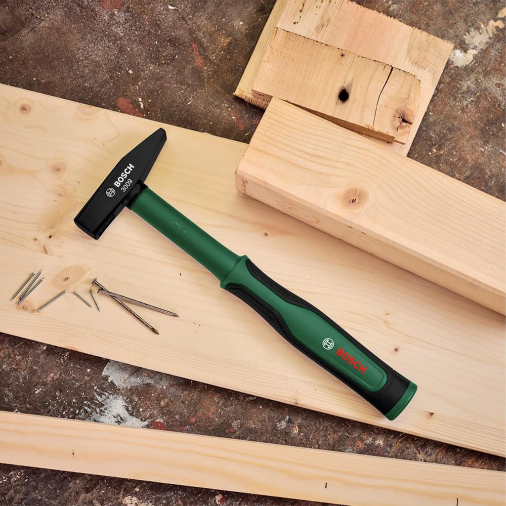 Bosch Hand Tool Series Hammer 1600A032UW [300g head weight, low-vibration fiberglass core for maximum impact efficiency and soft grip]