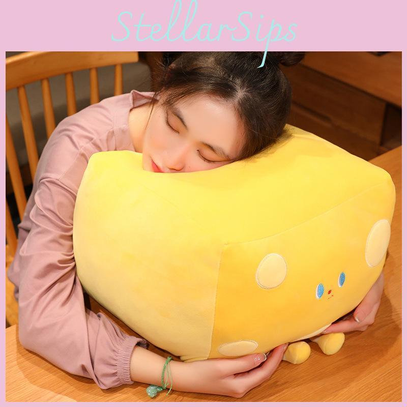 Cheese Butter Cube Yellow Plush Toy Stuffed Doll Cartoon Decoration Gift Kids