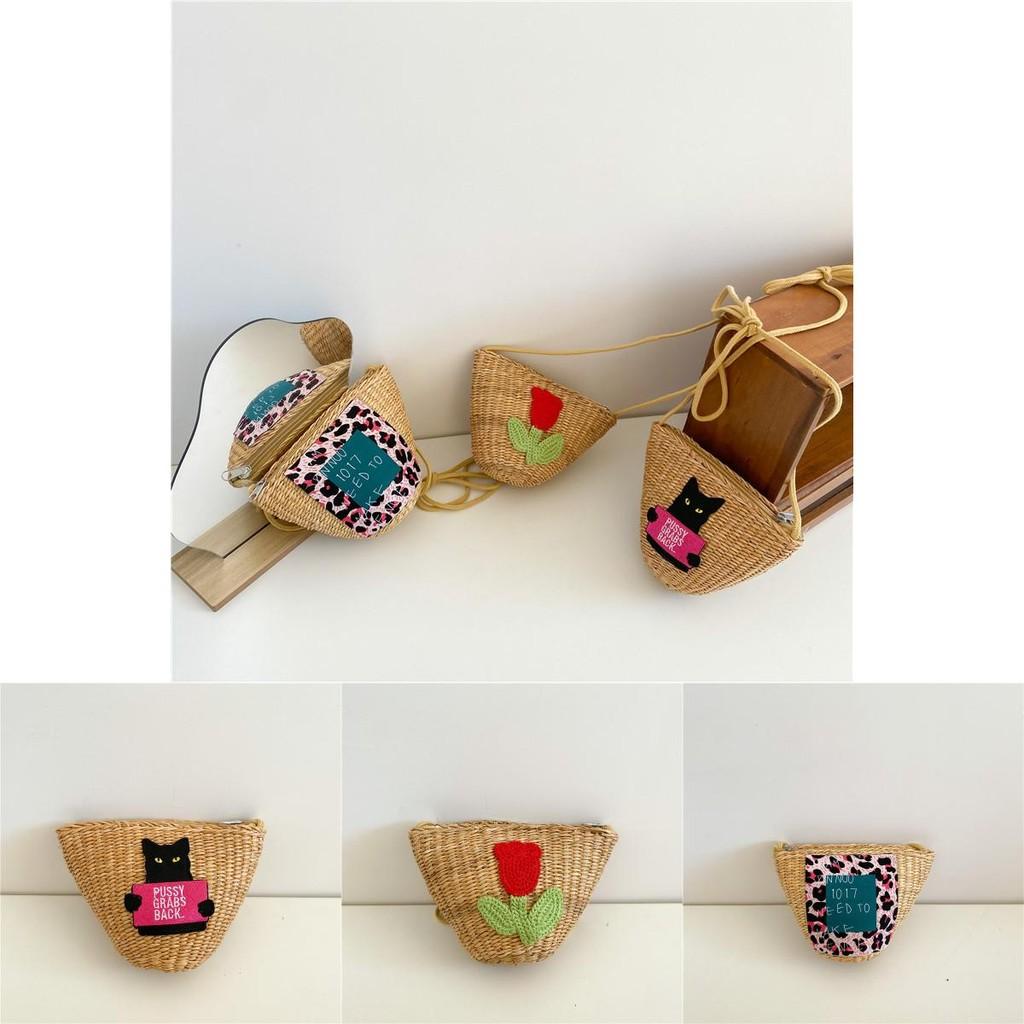 Fashionable Childrens Cute Cat Flower Print Crossbody Bag For Little Girls Perfect For Summer Outings