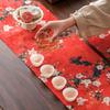 Double Sided Tea Ceremony Table Runner Vintage Long Tablecloth Zen Table Runner  Meditation Space