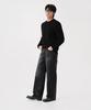 Dideobeulyueseui Washed Balloon Denim Wide Pants (Black)