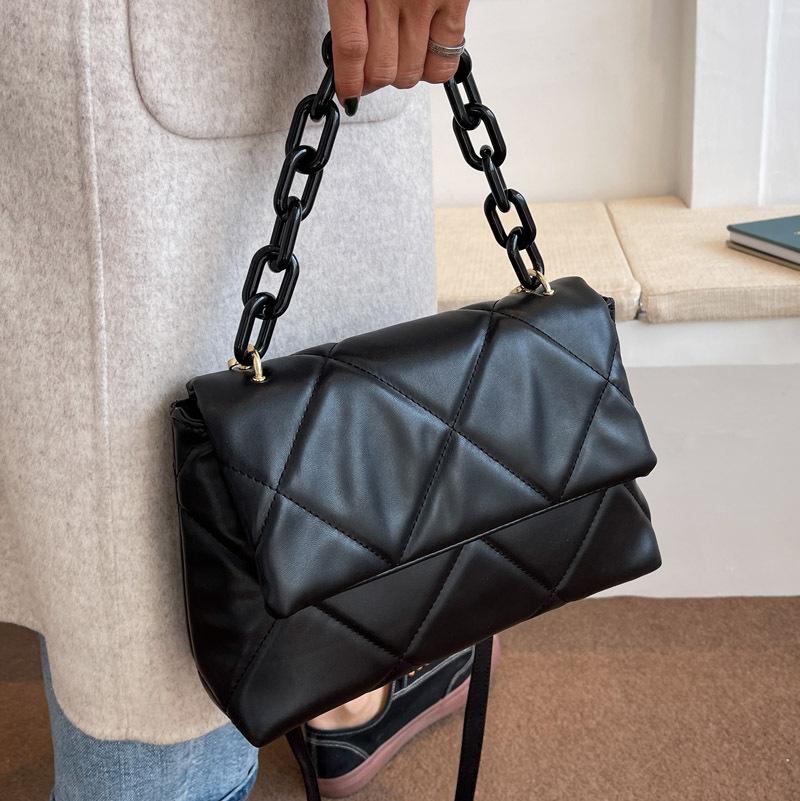 Diament Wzór Crossbody Torba Kobiety Mały Łańcuch Pikowana Torba Na Ramię Plaid Flap Messenger Torby Luksusowe PU Skórzana Torebka Torebka