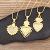 Nidin Hot Sale Romantic Sacred Heart Pendant Necklace For Female Male Irregular Geometric Shiny Crystal Zircon Fine Jewelry Gift