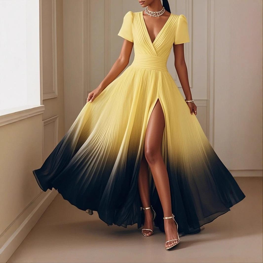 2026 women s big swing dress European and American evening dress ins long dress S